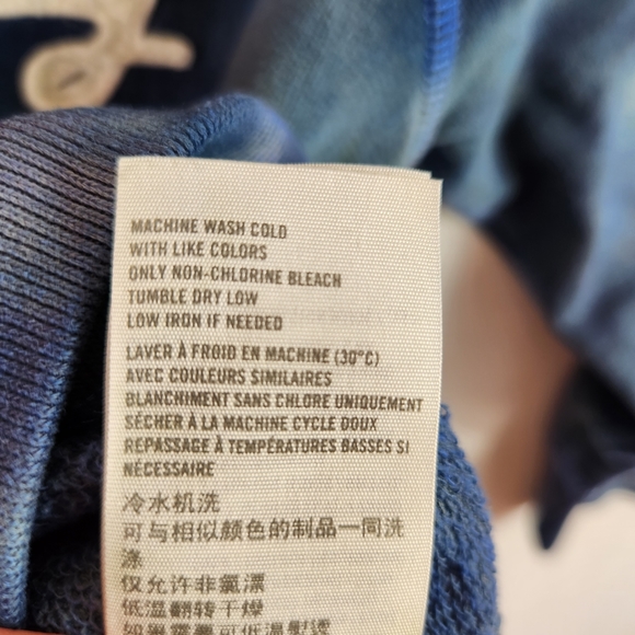 Gilly Hicks Watercolor Hand Dyed OOAK 3/4 Sleeve Cropped Sweatshirt Size Small - Picture 8 of 10